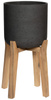 Charlie XL 40/67 donica czarna na drewnianych wysokich nóżkach