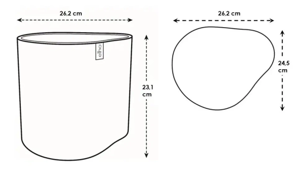 Eden 25 biała donica w organicznym kształcie linen white