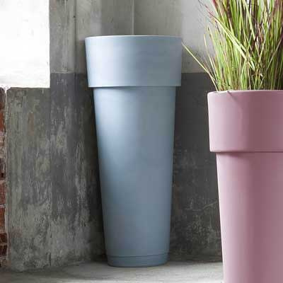 MARCANTONIO 50/120 wysoka donica z rantem ciemno-brązowa ethnic