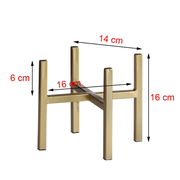 ASCOT 18,5x18,5/16 cm złoty stojak na donice i kwiaty kwietnik