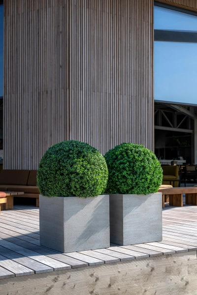 Block L 50x50/50 duża donica kwadratowa beżowa beige washed