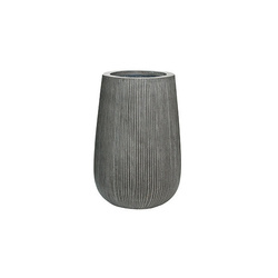 Patt High S 29/43 wysoka kamienna doniczka ciemnoszara w prążki