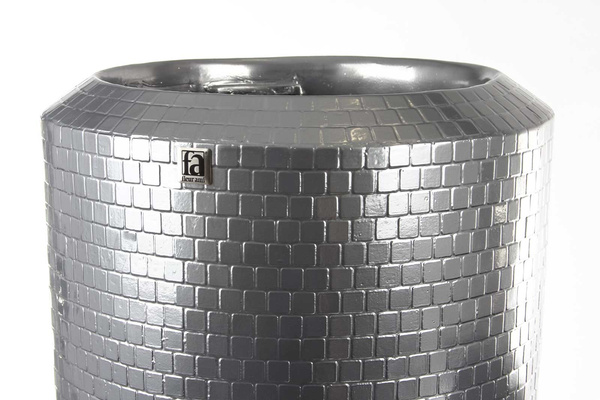 PIXEL 40/135 designerska donica z mozaiki srebrna lustrzany połysk