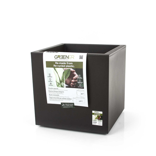 Kebe Quadro 40x40/40 donica na kółkach kwadratowa antracytowa