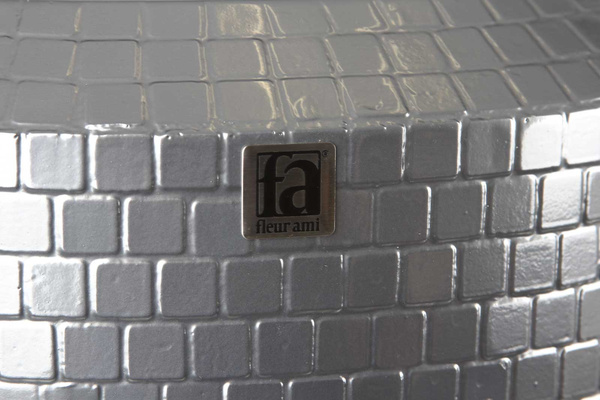 PIXEL 40/135 designerska donica z mozaiki srebrna lustrzany połysk