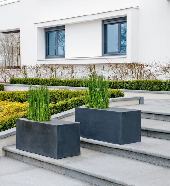 Jort Seating S 100x40/45 szara donica siedzisko prostokątna