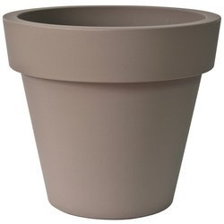 IKON 140/125 wielka donica okrągła taupe z rantem