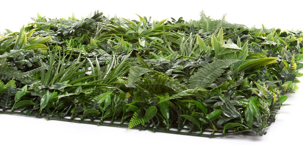 Sztuczna Zielona ściana mata 100x100 mix roślin UV wodoodporna