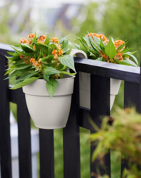 Vibia Flower Twin 21 doniczka dwustronna balkonowa biała silky white