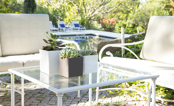 OSLO 11x11/11 doniczka kwadratowa kubik zielona dry green