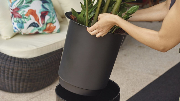 SANTORINI 33/65 donica z wkładem antracytowa z połyskiem