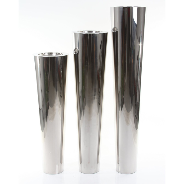 NARNYA 30/140 wąska wysoka donica stalowa polerowana