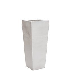 WHITE Kubis 33x33/60 wysoka kwadratowa donica betonowa biała