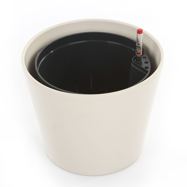 Zestaw do hydroponiki Leni 22/19 Vasa osłonka ceramiczna kremowa