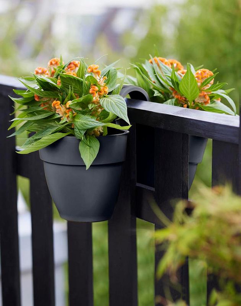 Vibia Flower Twin 21 doniczka dwustronna balkonowa antracytowa
