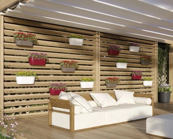 Algarve Wall 38x14/14 doniczka na ścianę wisząca taupe