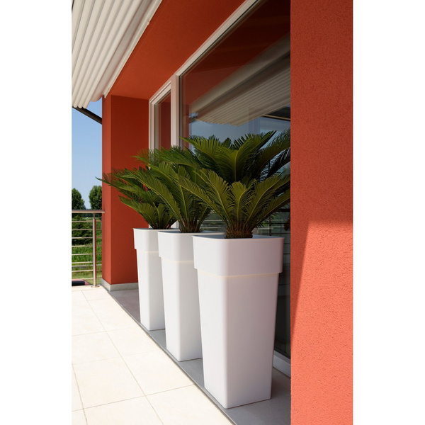 DUO Quadro 38x38/80 donica wysoka kwadratowa z wkładem biała