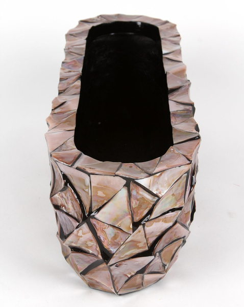 COAST 90x20/20 prostokątna ekskluzywna doniczka brązowa z muszli morskich