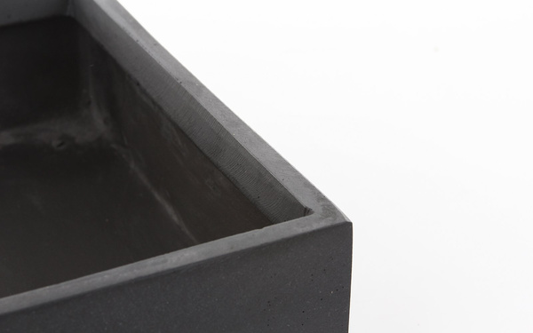 Jack M 50x50/10 czarna donica kwadratowa płaska