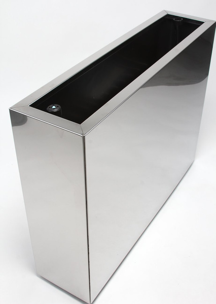 STEEL INOX HIGH 100x25/75 donica stalowa prostokątna wysoka stal polerowana