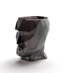 ADAN NANO GLOSSY 13x17/18 doniczka głowa designerska przydymiona transparent