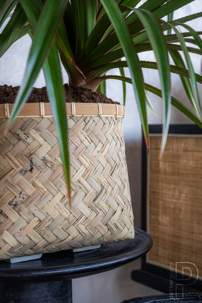 Nala L 48/35 okrągła donica z bambusa i cementu