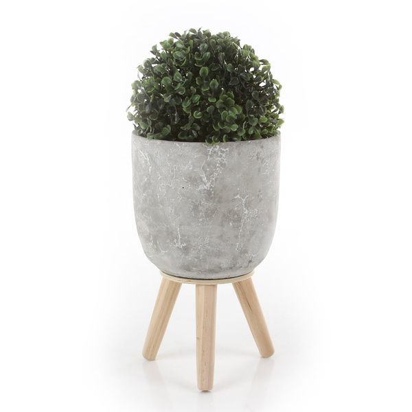 JIMMY 16,5/28 cm cementowa doniczka na nóżkach jasnoszara
