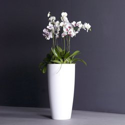 SANTORINI 33/65 donica z wkładem biała z połyskiem