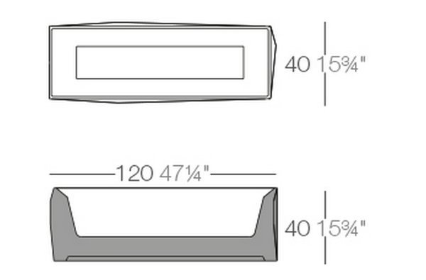 FAZ JARDINIERA VONDOM 120x40/40 nowoczesna donica prostokątna biała