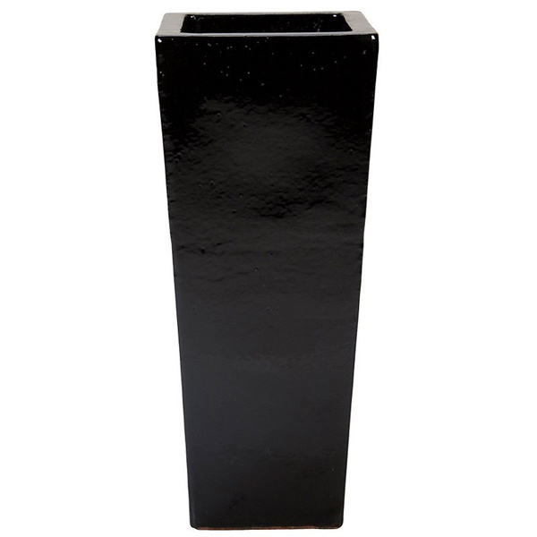 BLACK SHINY Kubis 36x36/90 donica ceramiczna wysoka czarna lakierowana