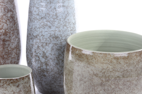 OLIVER 33/31 donica ceramiczna szkliwiona zielona