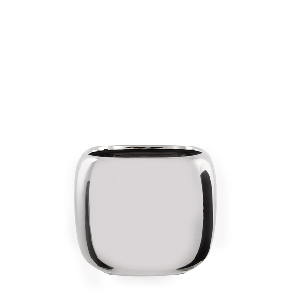 MANON 13x13/10 doniczka kwadratowa chromowana srebrna