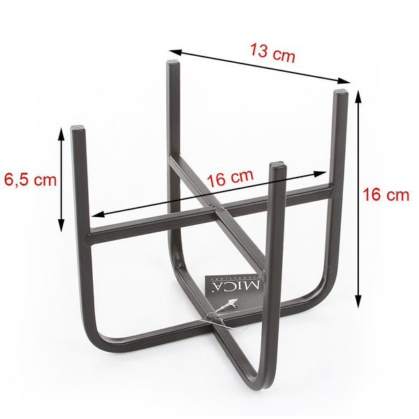 SPARTA 13x13/16 cm czarny stojak na doniczki i kwiaty