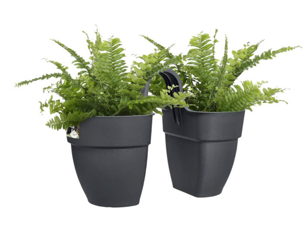 Vibia Flower Twin 21 doniczka dwustronna balkonowa antracytowa