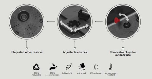 Kebe Casetta 100x40/40 donica na kółkach prostokątna biała