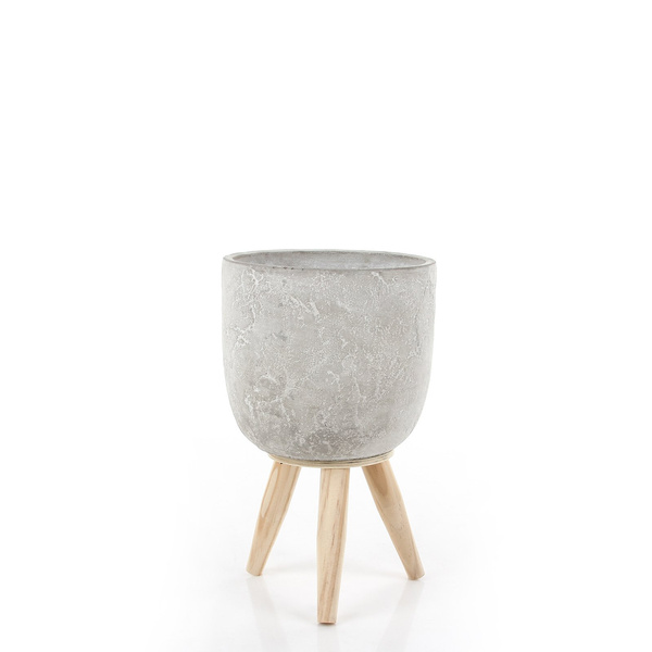 JIMMY 14/22,5 cm jasnoszara osłonka na drewnianych nóżkach