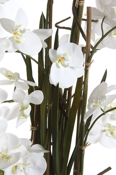 Sztuczny wysoki storczyk Phalenopsis 160 cm biały w ozdobnej donicy