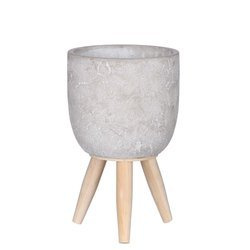 JIMMY 14/22,5 cm jasnoszara osłonka na drewnianych nóżkach