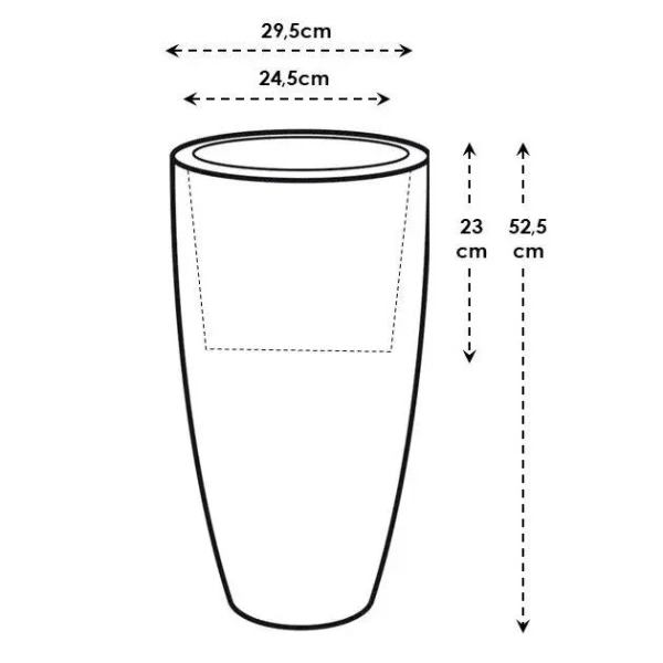 June Round High 30/53 beżowa wysoka donica do salony balanced beige