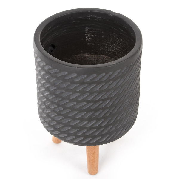 CORDA CYLINDER 30/46 osłonka na drewnianych nóżkach czarna