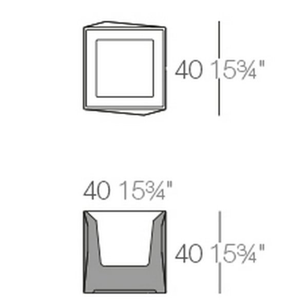 FAZ PLANTER 40 VONDOM nowoczesna donica geometryczna biała