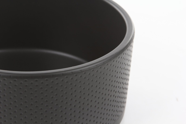 ERA BOWL 22/10 wytłaczana doniczka cylindryczna płaska ciemnoszara