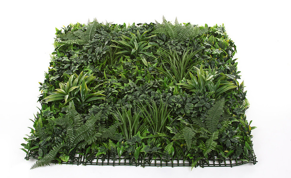 Sztuczna Zielona ściana mata 100x100 mix roślin UV wodoodporna