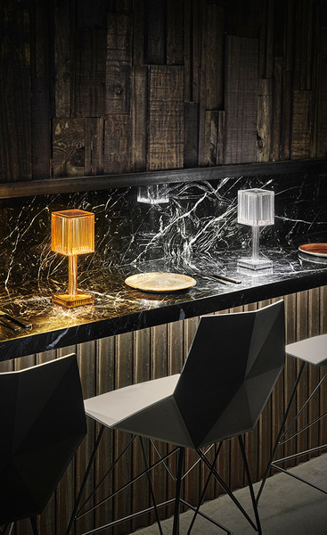 Lampa GATSBY 24,5 cm kwadratowa bursztynowa