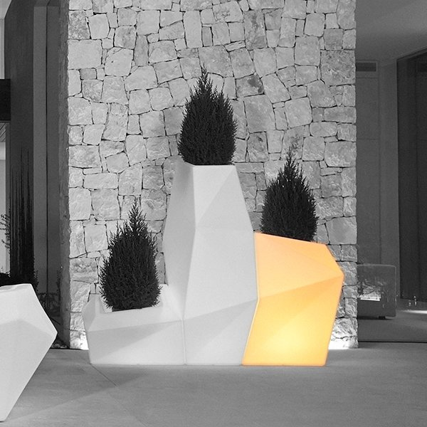 FAZ 66x55/70 donica designerska podświetlana biała LED