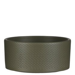 ERA BOWL 22/10 wytłaczana doniczka cylindryczna płaska zielona