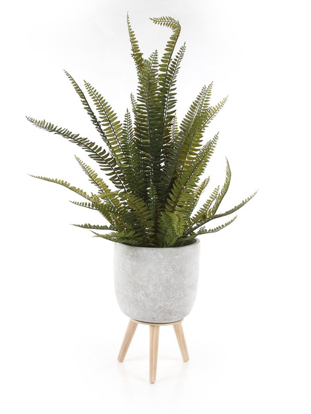 JIMMY 21/33,5 cm cementowa doniczka na nóżkach jasnoszara