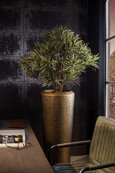 PIXEL 40/135 ekskluzywna wysoka donica mozaikowa złota