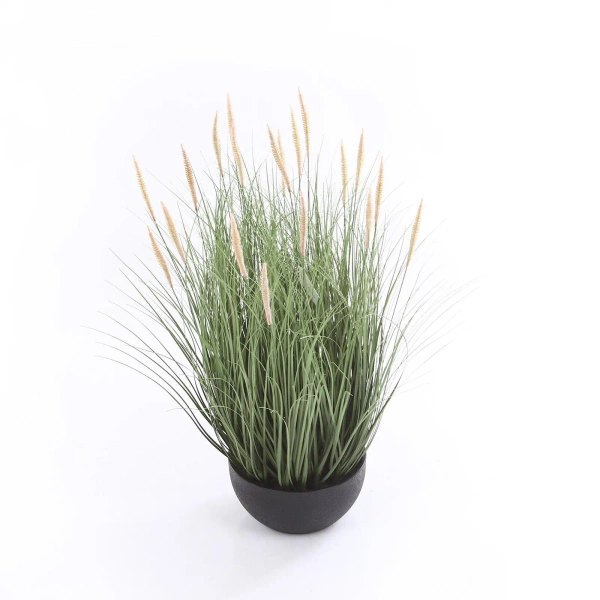 Sztuczna trawa pennisetum zielona w niskiej doniczce 60 cm