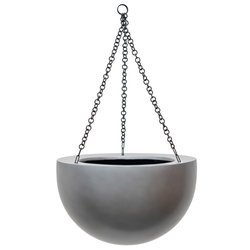 Gradient Hanging BOWL 33/21 doniczka wisząca szara półkula matowa